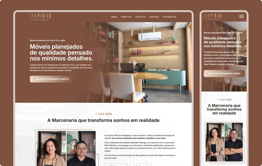 Criação de sites para loja de móveis planejados